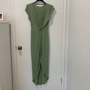 Light green stretchy long midi dress